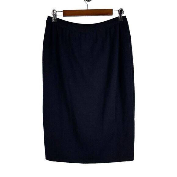 RODIER Womens Classic Dark Blue Medium Wool Blend Pull On Skirt - Picture 2 of 7